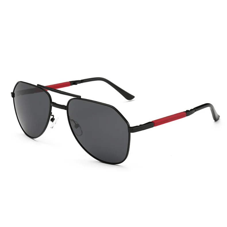 C1 black gray HBK, пилот, складные поляризованные солнцезащитные очки, для мужчин и женщин, для вождения, пилот, складные, брендовые, дизайнерские, солнцезащитные очки, сплав, металлическая оправа, оттенки - Цвет линз: C1 black gray