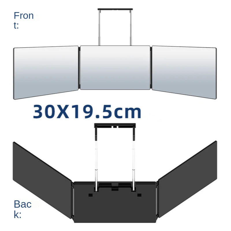 

Three-sided Mirror Makeup Retractable Mirror Hanging Folding Adjustable Self Cutting DIY Bathroom Bedroom Haircut Walls Mirrors
