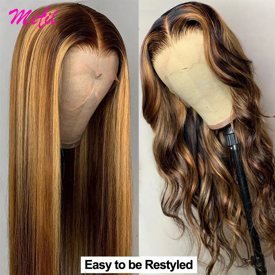 Прямые волосы Aliwig Hightlihht 100% Remy парик из человеческих волос с эффектом омбре 13x 4 на