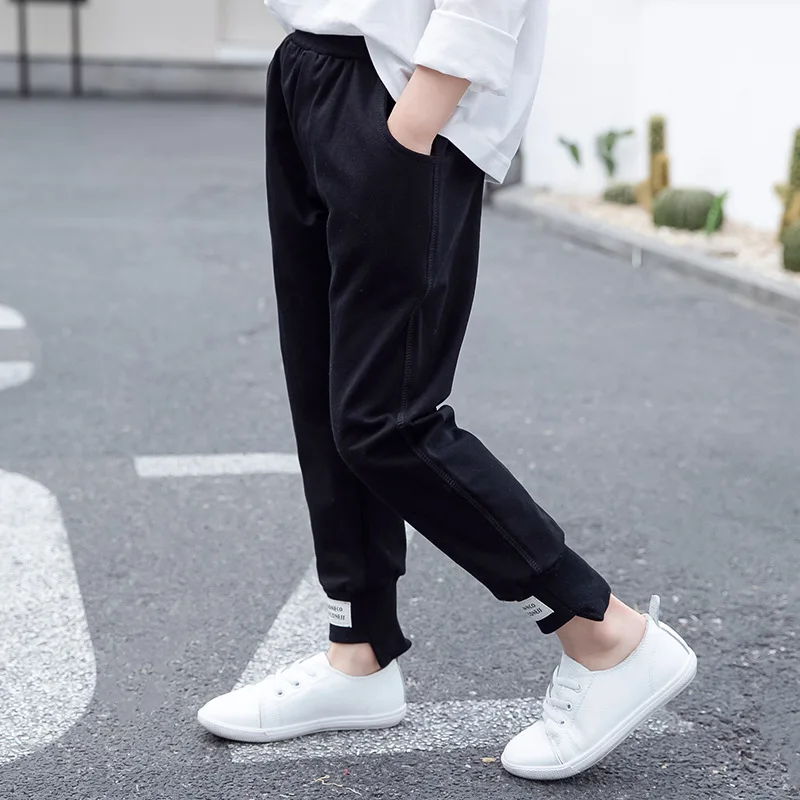 Брюки Детские с эластичным поясом повседневные свободные спортивные штаны для