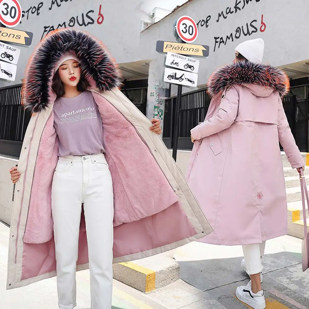 

Winter Jacket Parkas 2020 -30 Degree Women's Winter Long Coats Hooded Fur Collar Thick Warm Winter Jackets Women