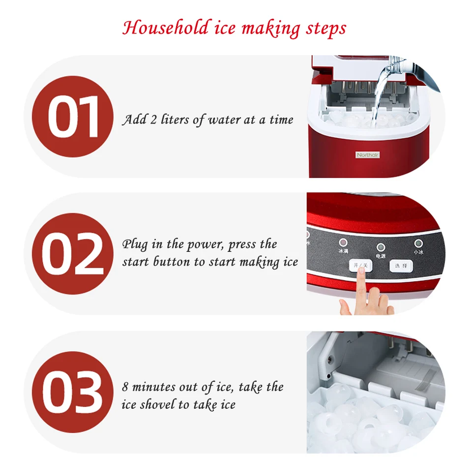 XEOLEO Mini Ice machine Electric Bullet cylindrical Ice Maker 12kg/24h Automatic Household Ice Making Machine For Milk Tea Shop