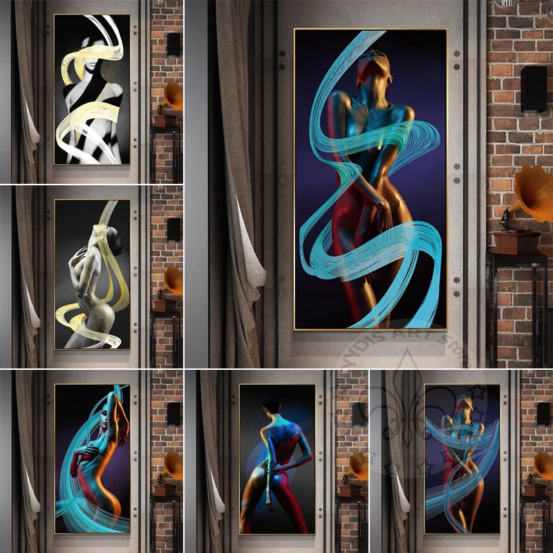 

Abstract Sexy Women Nude Body Posters Charming Girl Figures Painting Canvas Print Wall Art Pictures for Living Room Home Decor