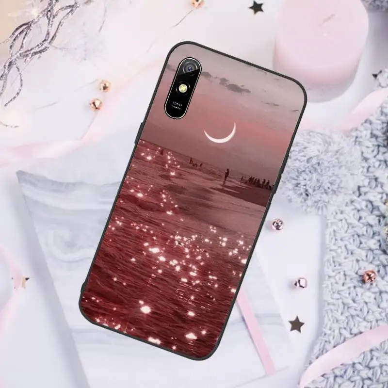 

Pink beach backgrounds Phone Cases For Xiaomi Mi Redmi Note 7 8 9 pro 8T 9T 9S 9A 10 Lite pro