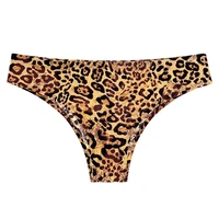 one piece ice silk panties underwear for woman leopard printing sexy seamless invisible briefs female panty underwear lingerie