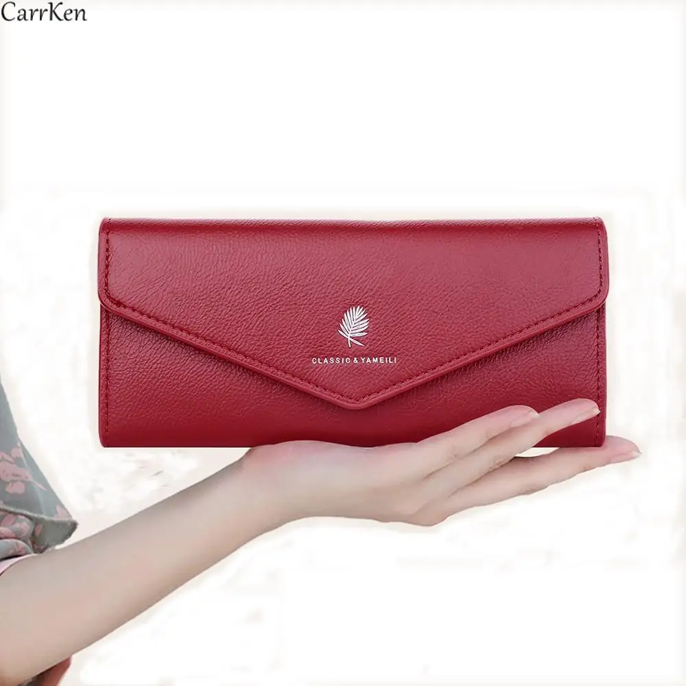 

Women's Wallet Quality Leather Long Wallets Mobile Phone Pocket Ladies Card Holder Porte Monnaie Coin Purse Clutch 2021 New