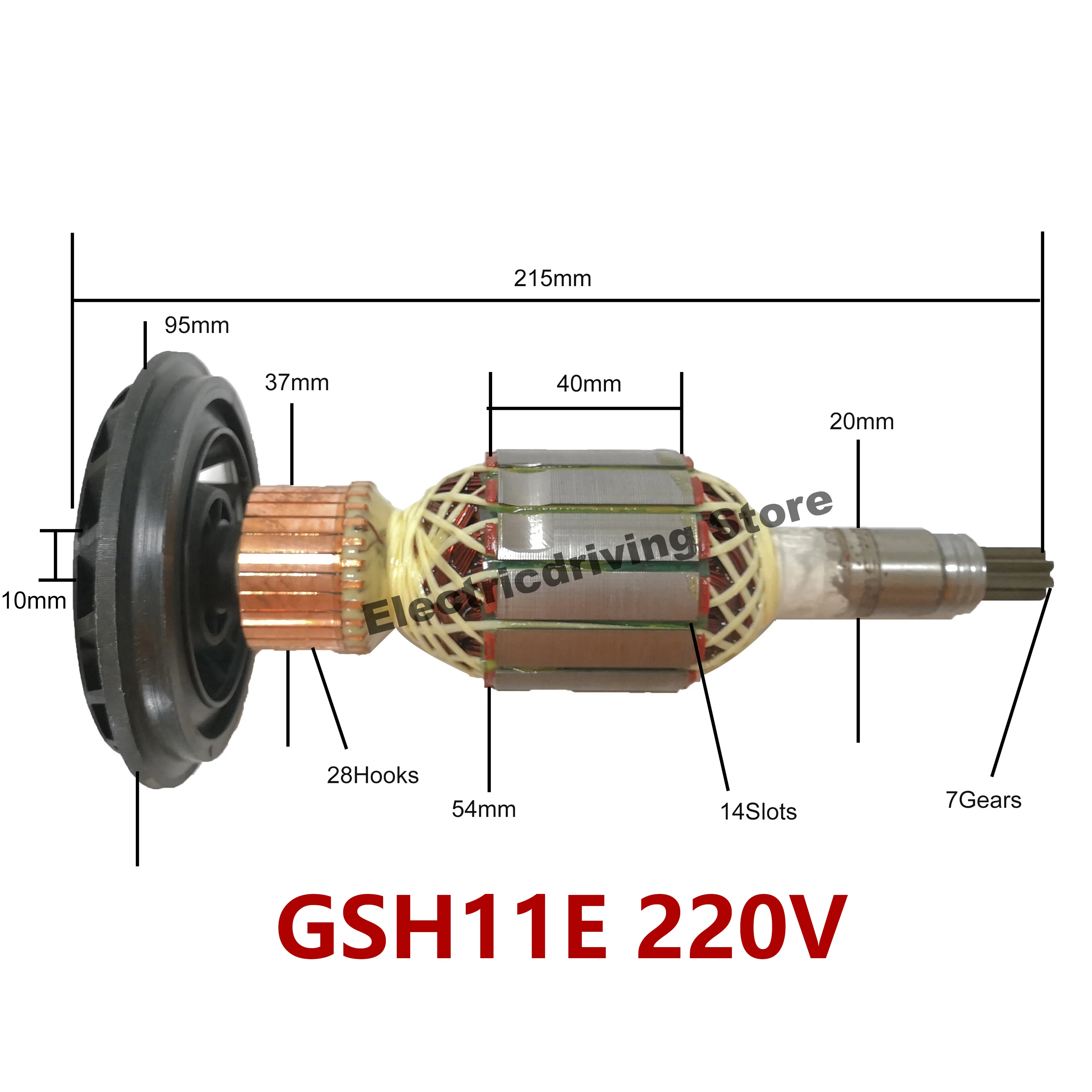 GSH11E 220V AC220V-240V высококачественный двигатель ротора арматуры для BOSCH GSH11E, GSH10C и AC110V GSH11E - Цвет: GSH11E 220V