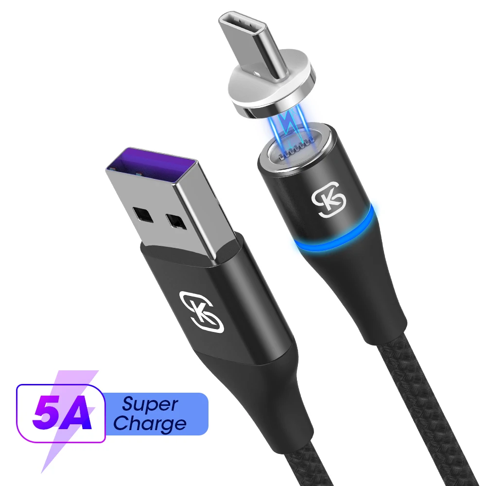 Круглый Магнитный кабель SIKAI 2 в 1 USB C Micro Type для быстрой зарядки м проводной шнур