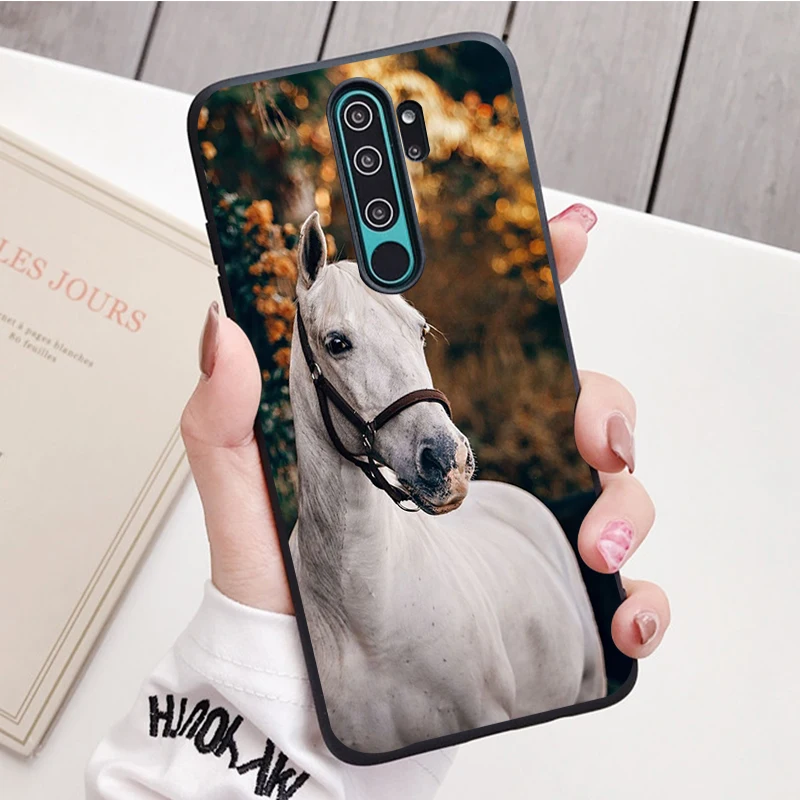 Чехол для телефона Horse Animal черного цвета из силикона для Redmi note 9 8 7 Pro S 8T 7A.