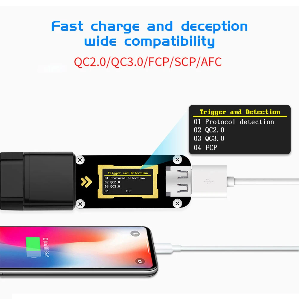 FNB28 измеритель тока и напряжения USB тестер QC2.0/QC3.0/FCP/SCP/AFC протокол быстрой зарядки