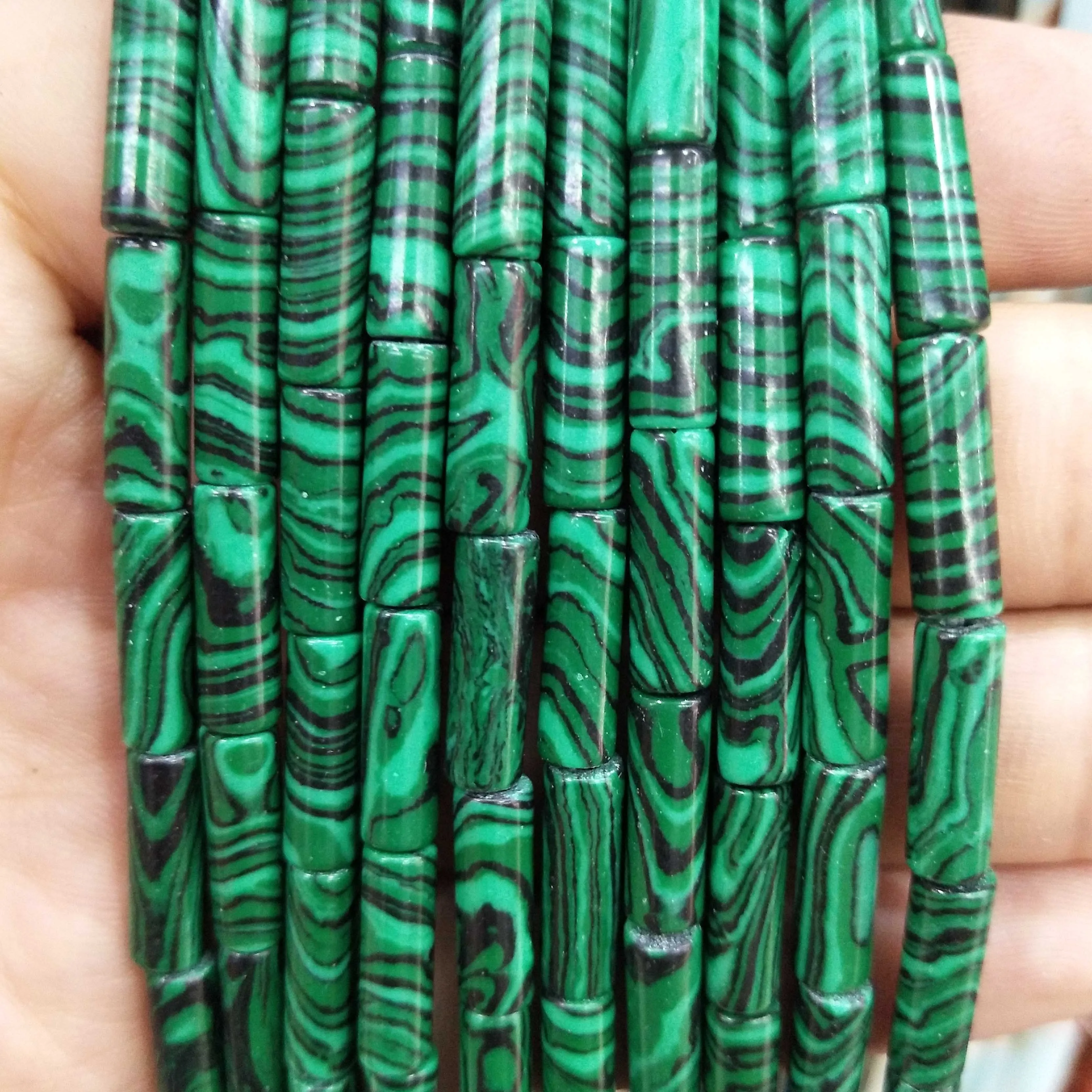 Цилиндрический бирюзовый агат из натурального камня бусины лазурита яшперы для