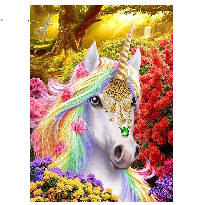 

5D DIY Diamond Painting Unicorn Full Square Drill Cross Stitch Kit Diamond Mosaic Paintings DIY Craft Kitchen Decoration