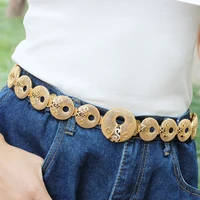 luxury designer belts moroccan caftan belt for women dress waist belt wedding jewelry gold round hollow arab robe bridal gift