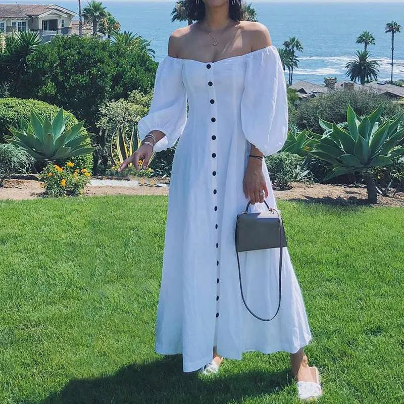 Женское сексуальное длинное платье макси с открытыми плечами летнее пляжное