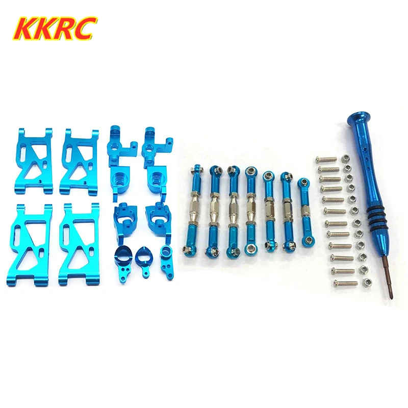 

1set Wltoys 144001 Upgrade Parts Metal Steering Swing Arm Base C Rear Hub Seat Servo Pull Rod for WLtoys 1:14 RC Car 144001
