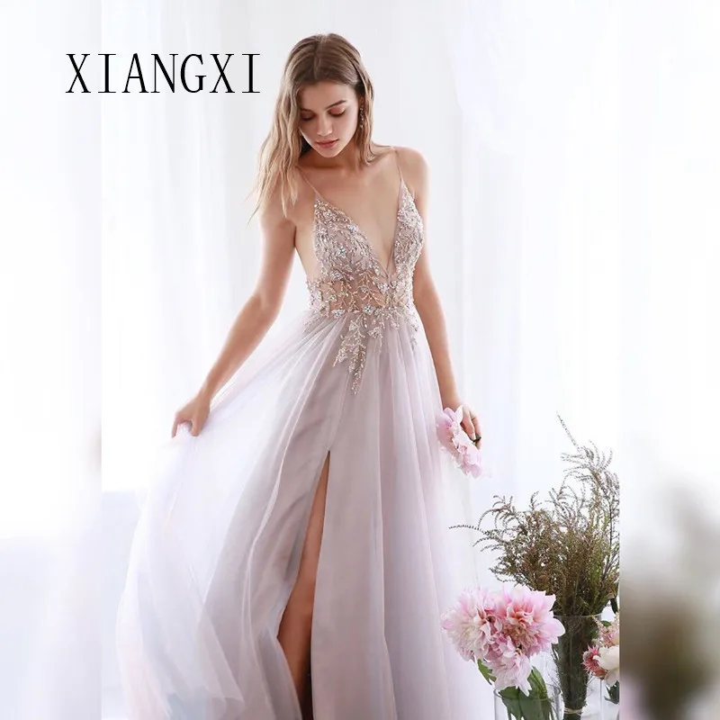 Длинные вечерние платья без рукавов длинное вечернее платье-трапеция из тюля 2020