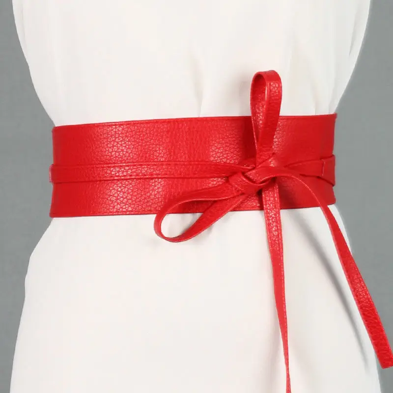 

Hirigin 2020 trendy solid Belt for Women Soft PU Leather Waistband Self Tie Bow Wrap Around Waist Band Cinch Boho Obi Belt