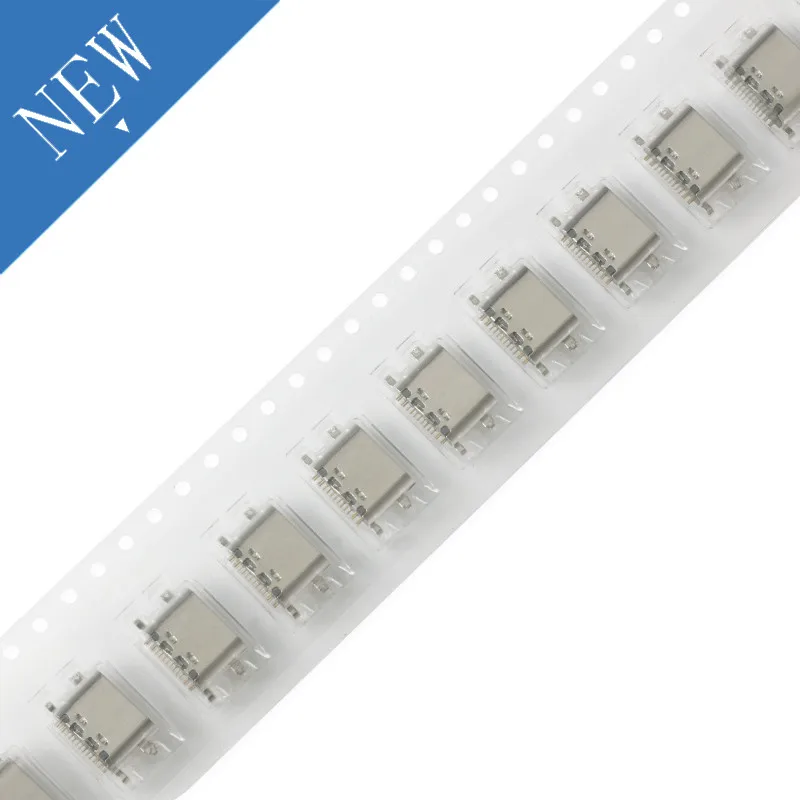 

10pcs 16P USB-3.1 USB Connector Type C Horizontal Mid Mount Female 1.6mm Through Board 0.8mm for Charger Adapter SMT DIY Type C