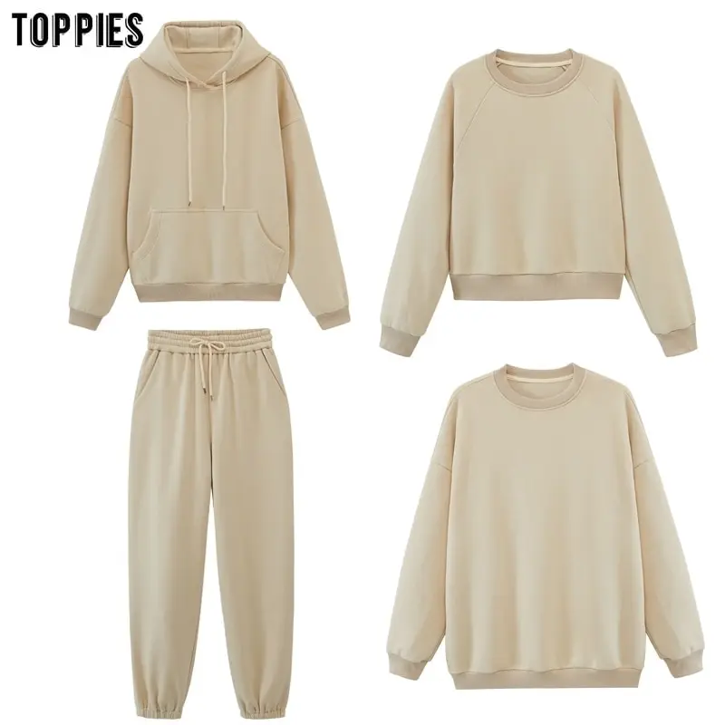 Женские спортивные костюмы toppies отдельные худи и штаны толстовки с капюшоном