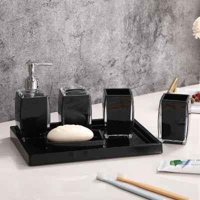 Прозрачные Акриловые аксессуары для ванной набор из шести штук комплект Зубная