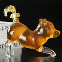 dog animal whiskey wine decanter 500ml creative dog shaped home bar glass decanter for liquor scotch