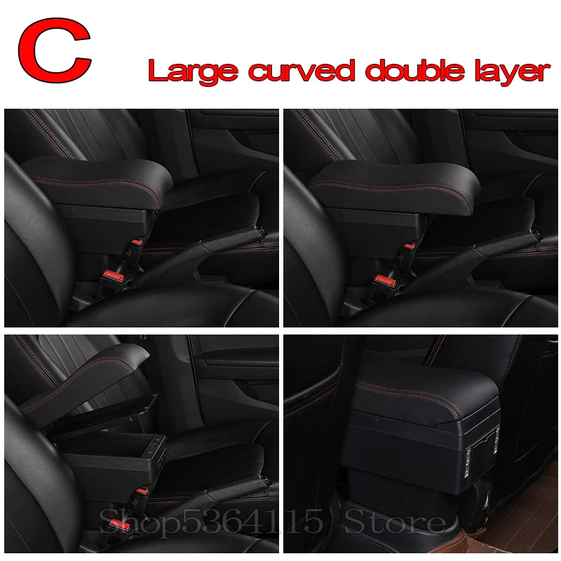 Black red line Для Suzuki Swift Handrail центральной консоли ящик для хранения+ держатель стакана, пепельница+ зарядка через USB - Название цвета: Black red line