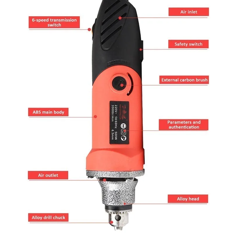 Электрическая мини шлифовальная машина 500 Вт 6 позиций переменная скорость