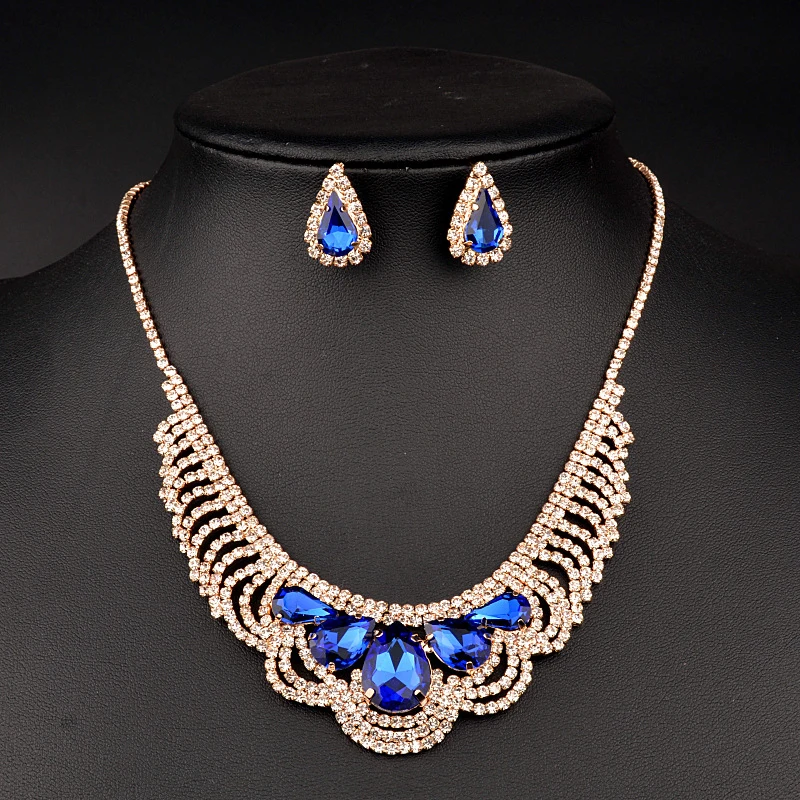 Модные наборы ювелирных украшений в стиле барокко с кристаллами форме капли воды