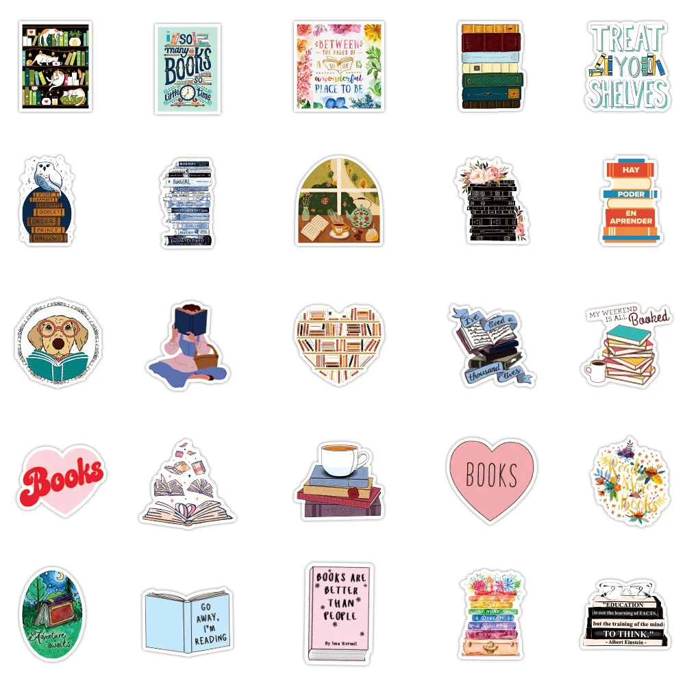 Pegatina inspiradora para libro de lectura, adhesivo adecuado para taza de agua, maleta para cuadernos Decoraci&oacute;n Para refrigerador, venta al por mayor, 10/30/50 Uds.-4