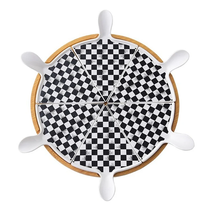 6 шт Роскошные Керамика кухонный поднос с вращающейся бытовой круглый торт