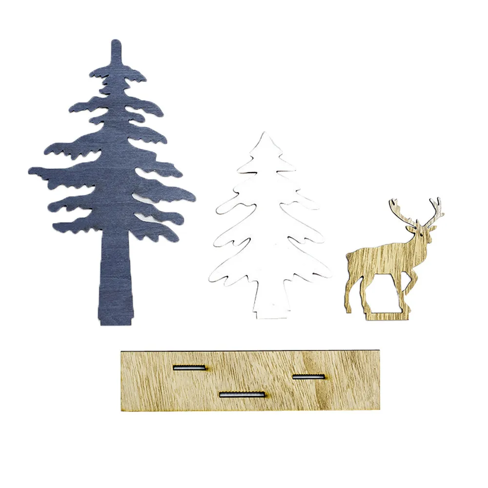 

Christmas Figurine Snowman Xmas Wooden Santa Claus Elk Ornament home decoration gift sep6
