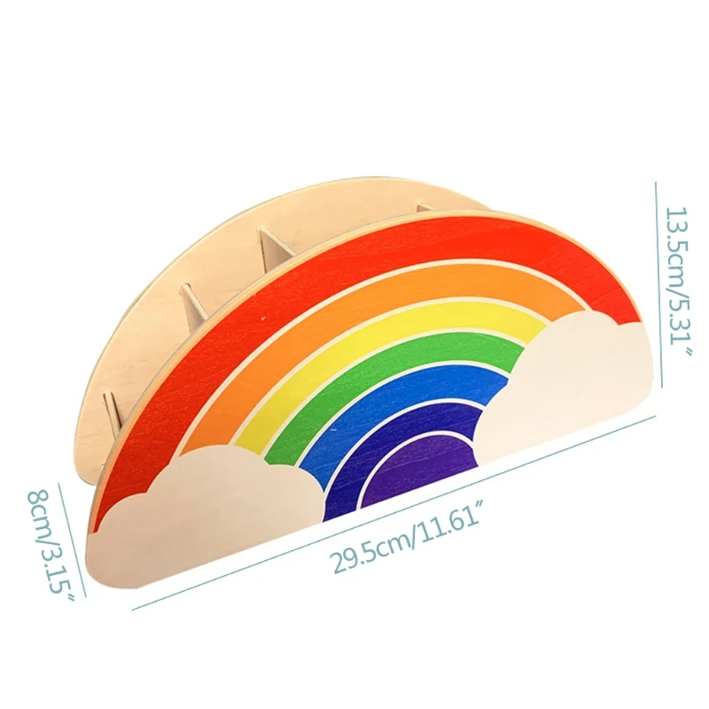 

Creative Rainbow Wooden Pen Holder DIY Pencil Container Storage Box Phone Organizer Desk Supply