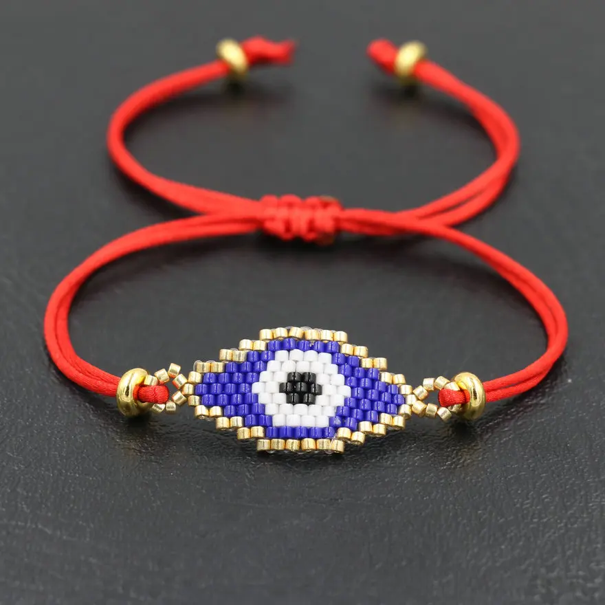 Минимализм ручной работы с клипсами Дурной глаз бусины браслет для мужчин и