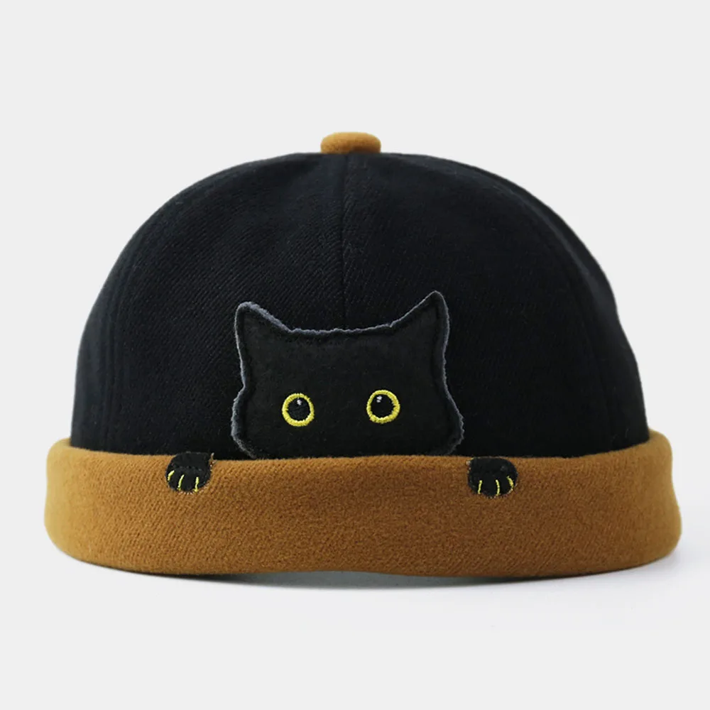 

Men's Landlord Hat Street Cat Pattern Melon Cap Innocent Standard Sailor Skull Caps Pumpkin Brimless Hats Winter Beanie Hat