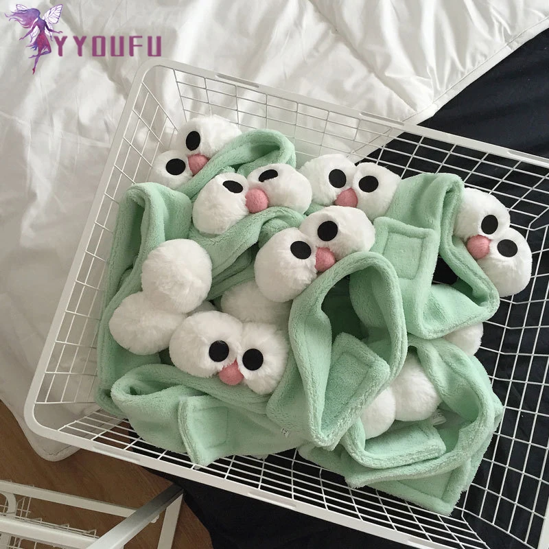 Новинка милые резинки для волос с большими глазами из кораллового флиса женщин и