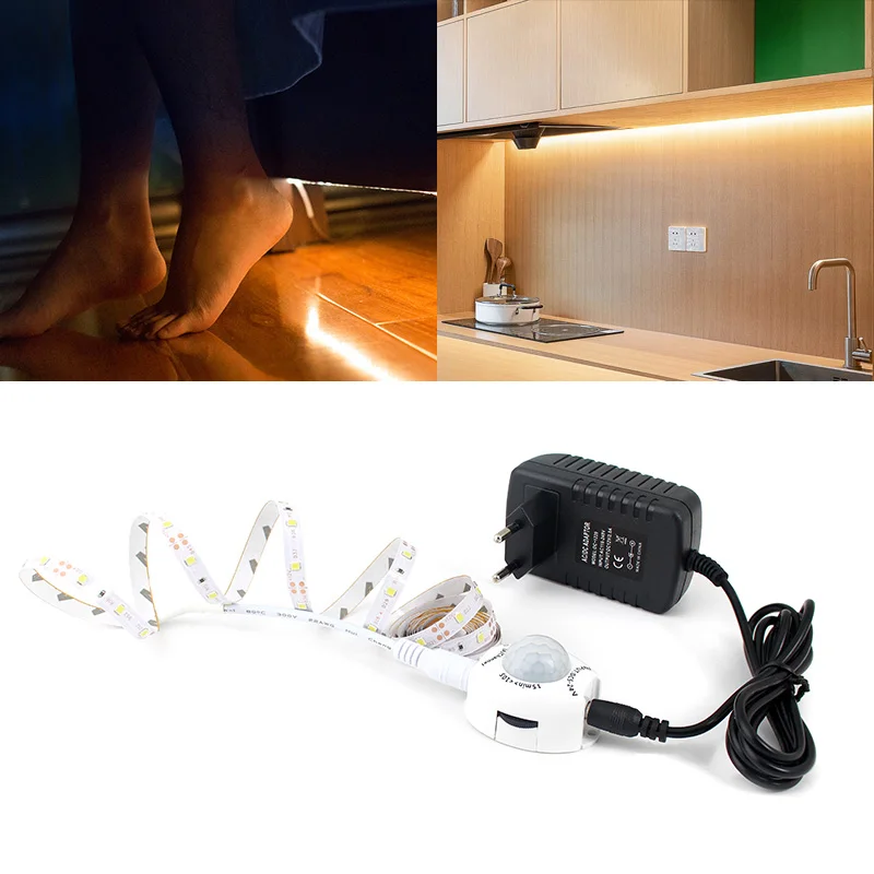 

PIR Motion Sensor Light Switch Auto ON OFF for LED strip light warm white blue Sensor Controller with 12V2A adapter power supply