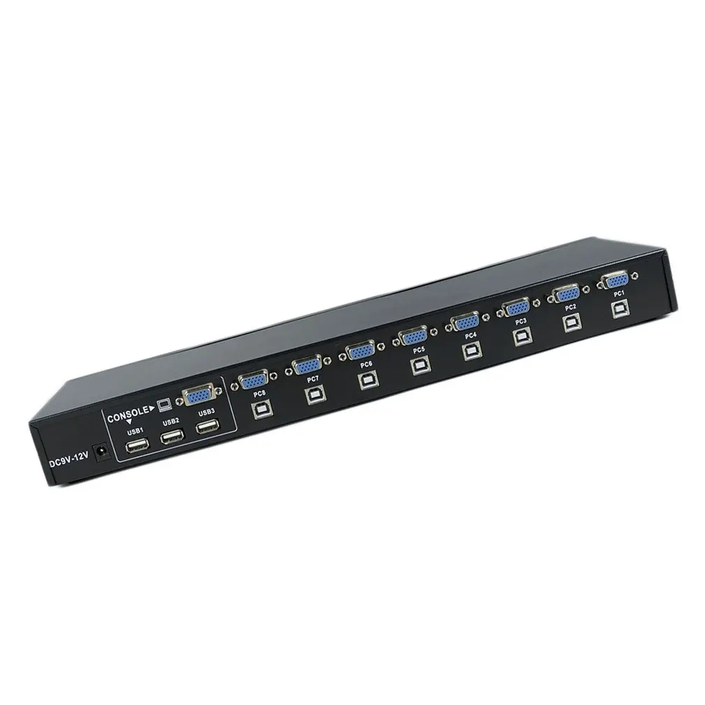 

Small Size 8 Ports USB 2.0 External KVM Switch Box Manual Switcher Support for 1920x1440 VGA Splitter Adapter