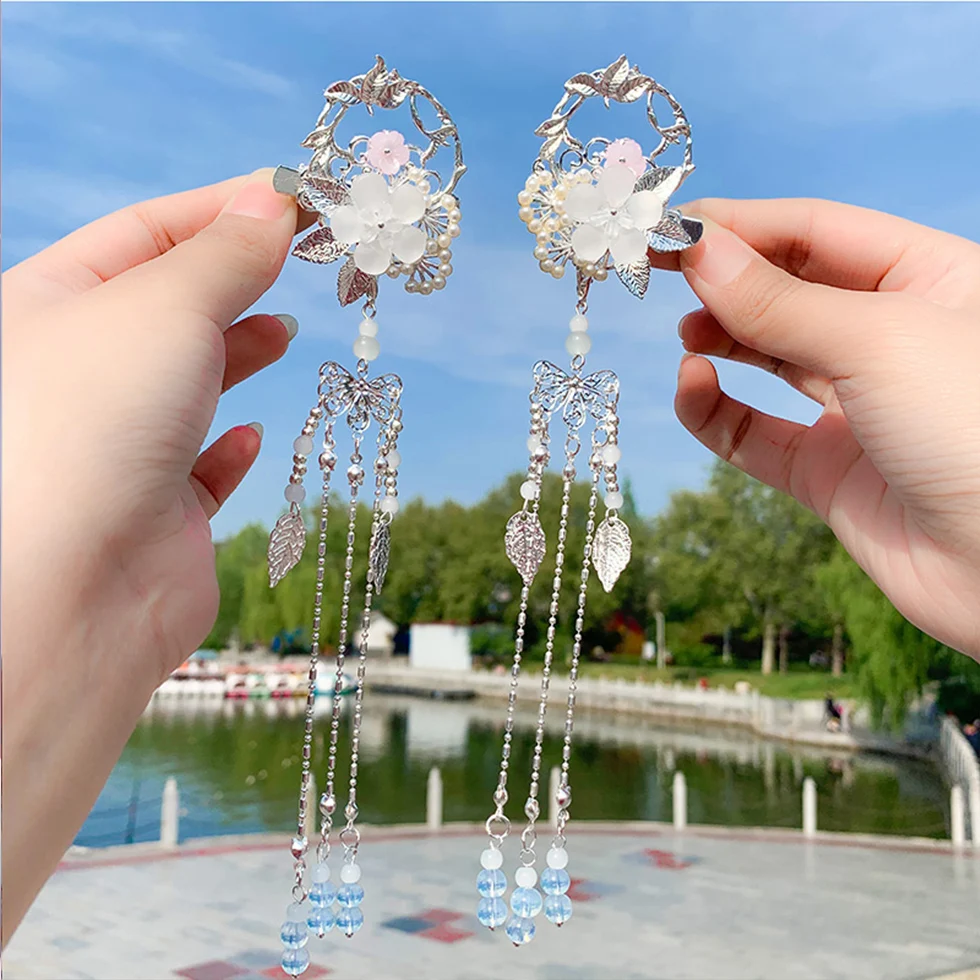 Новинка 2020 китайские традиционные аксессуары для волос заколка с цветком и