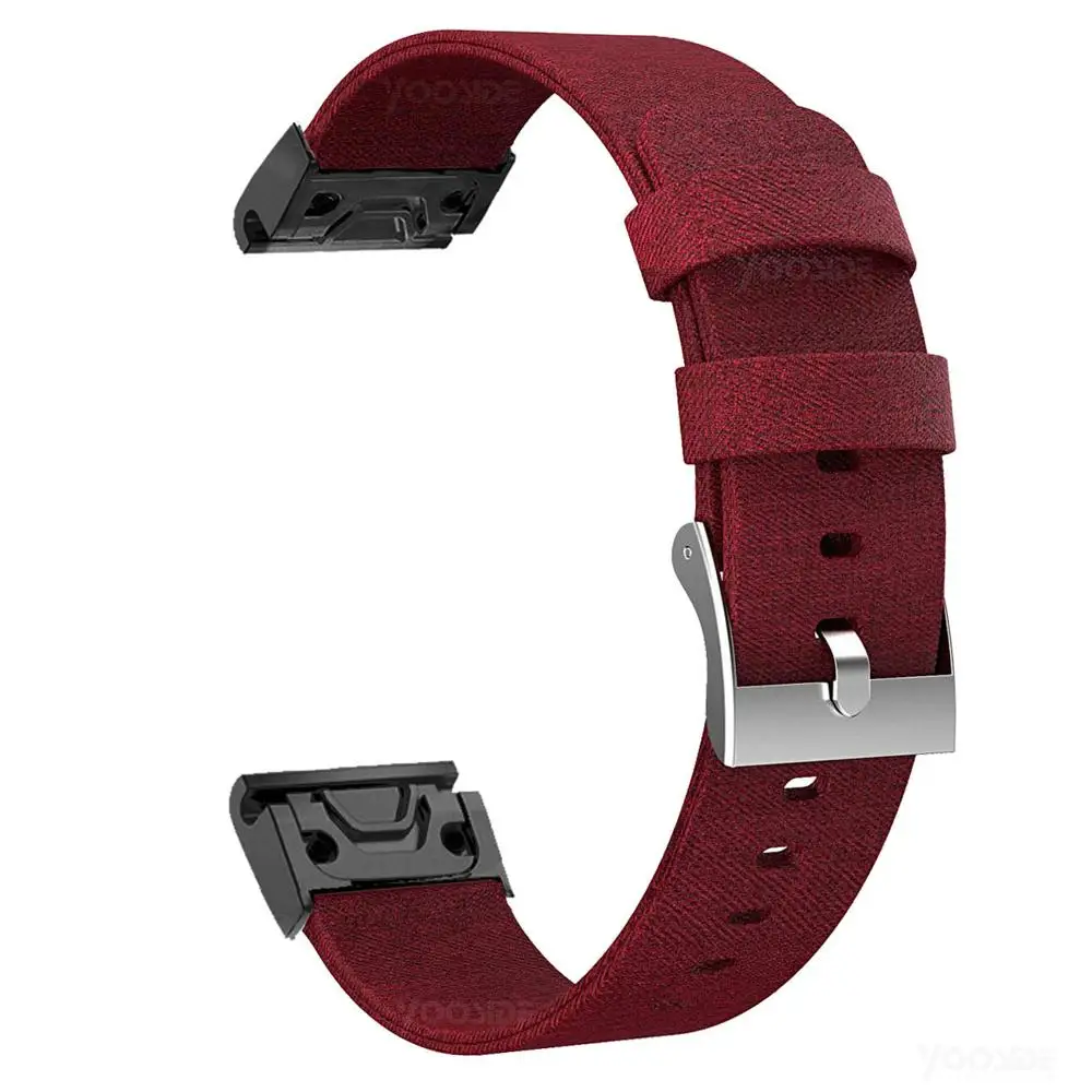 Браслет YOOSIDE ДЛЯ Fenix 6 S, 20 мм, быстрый крой, тканый нейлоновый холщовый ремешок для часов Garmin Fenix 5S/5S Plus/Fenix 6S Pro - Цвет: Red-Black QuickFit