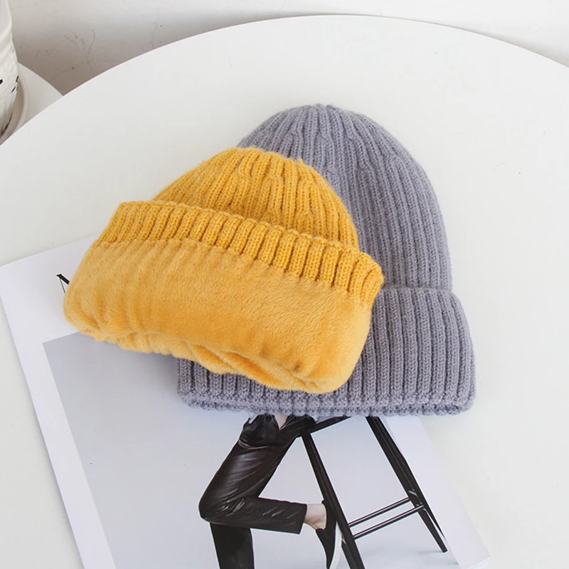 

Ajustable Fashion Adult Women skullies cap men winter solid color hat wool braided hat Warm Cap High Quality Dropshipping DZM10