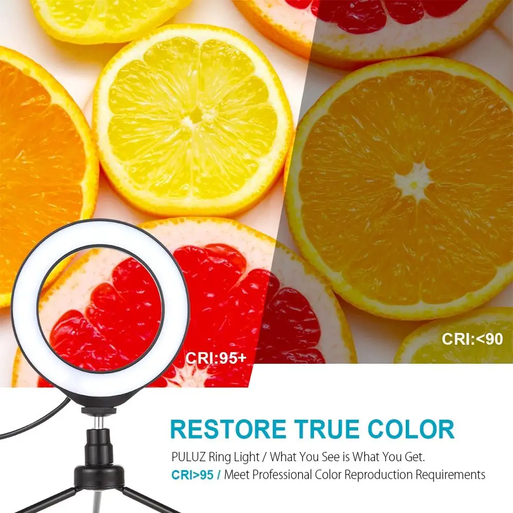 Светодиодная лампа PULUZ с регулируемой яркостью 6 2 дюйма 12 см USB 3 режима |