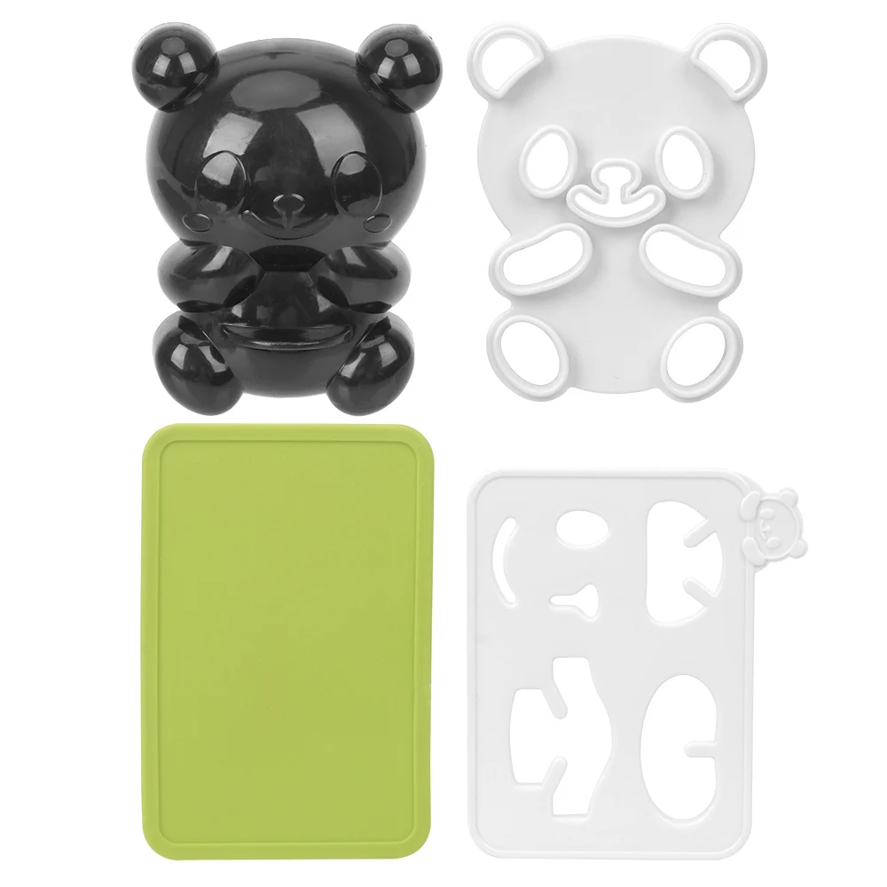 

4 in 1 Baby Panda Sushi Mold Sandwich Toast Cutter Mold DIY Panda Onigiri Rice Maker Dry Roasted Seaweed Cutter Set