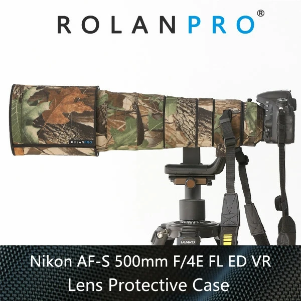 ROLANPRO водонепроницаемый чехол для объектива Nikon AF-S 500 мм F/4E FL ED VR камуфляжная