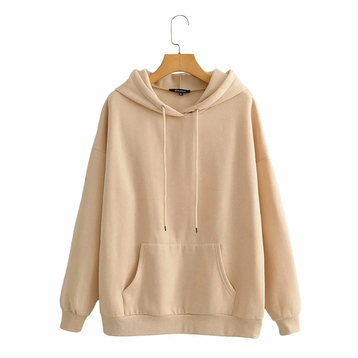 

Spring Autumn Women Hoodies Casual Hooded Top Long Sleeve Solid Color Long Sleeve Sweatshirt