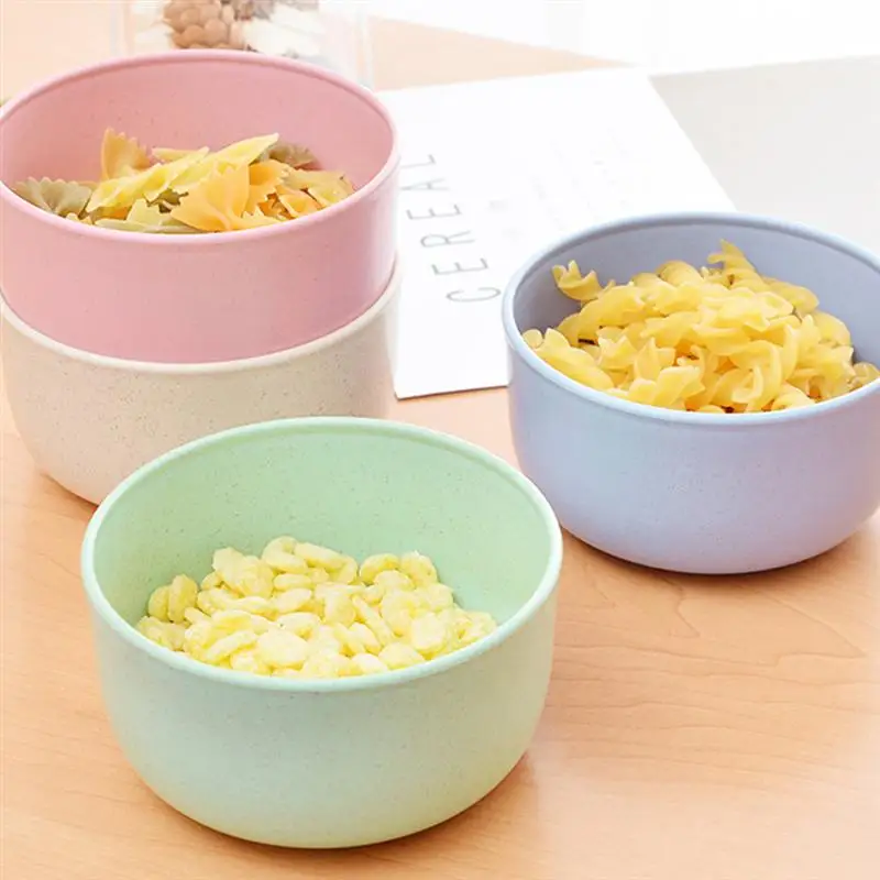 

1 Set 12Pcs Wheat Straw Tableware Food Bowl Water Cup Serving Plate Tableware for Outdoor