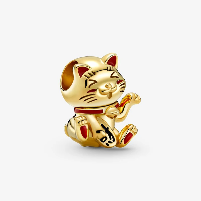 

Classic Lover 925 Sterling Silver Beads Cute Lucky Cat Charms Fit Original Pandora Bracelet Women DIY Jewelry