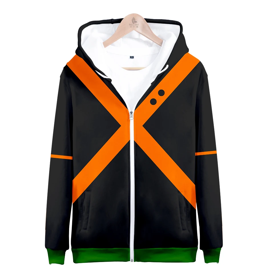 

New Casual 3d Zipper Hoodies My Hero Academia Liefde Jezelf Anime Sweatshirt Vrouwen Hot Cartoon Streetwear Mouwen Nieuwe Komen