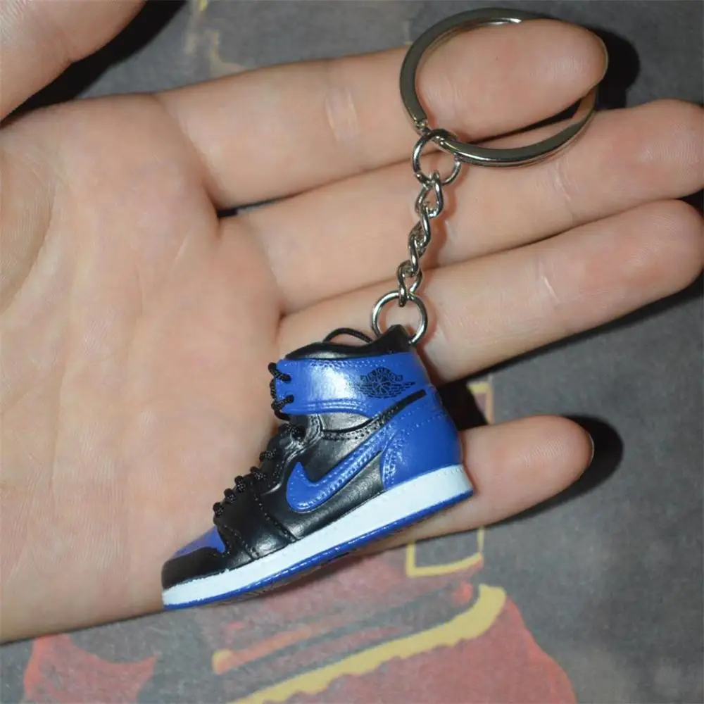 one shoe keychain Дропшиппинг aj1 offwhite Chicago Unc брелок в виде кроссовка Air Jordan 1 3D мини-кроссовки, закрытая спортивная обувь брелок в виде кроссовка s - Цвет: one shoe keychain