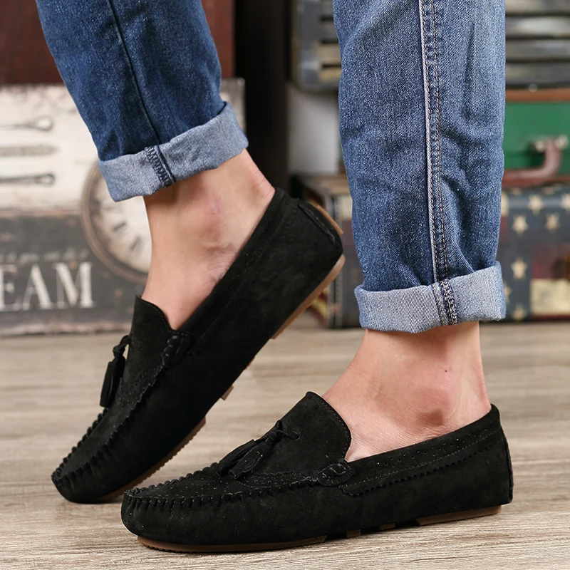 Мужские летние лоферы на плоской подошве повседневная мужская обувь в горошек