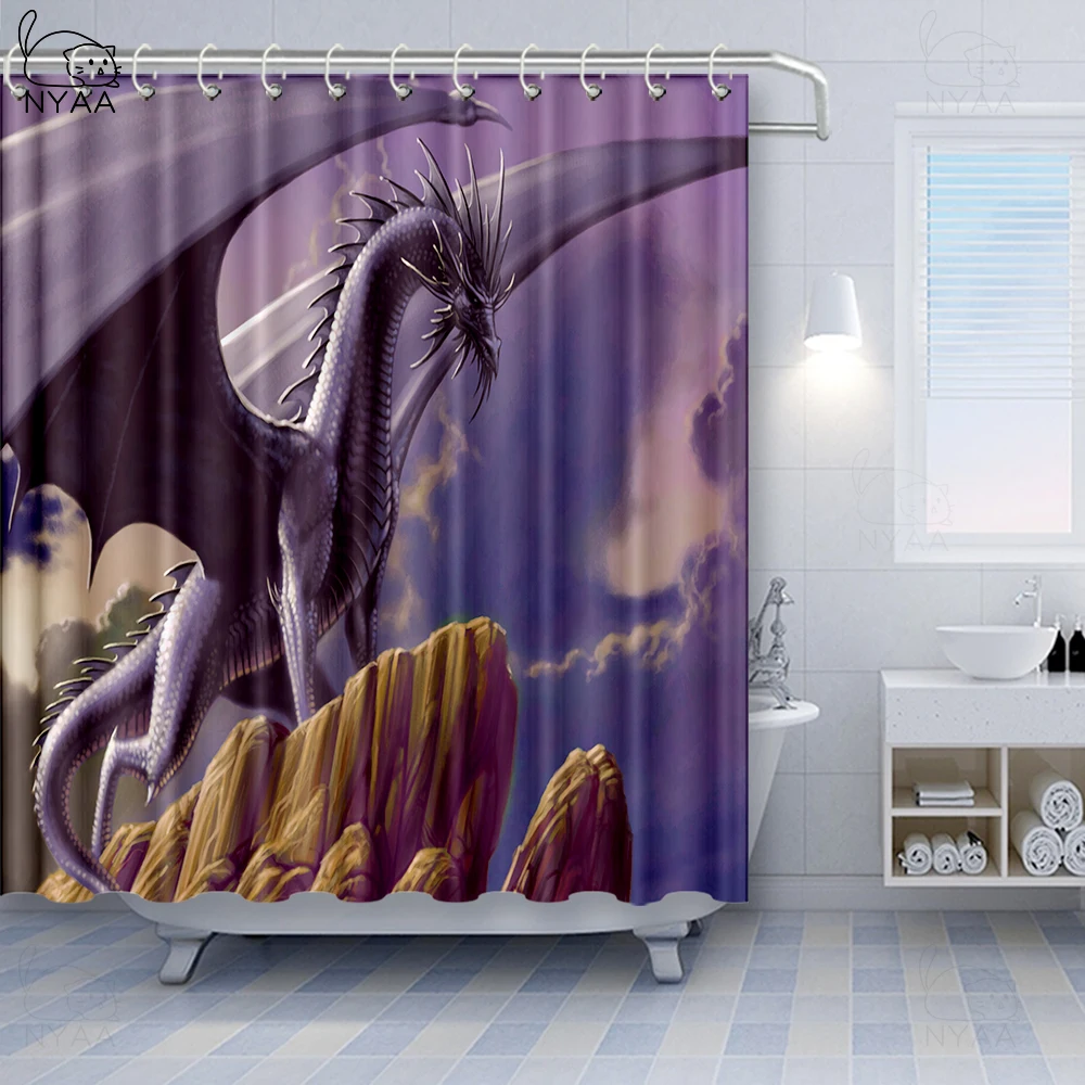 Vixm современный летающий дракон занавеска для душа водонепроницаемая ткань